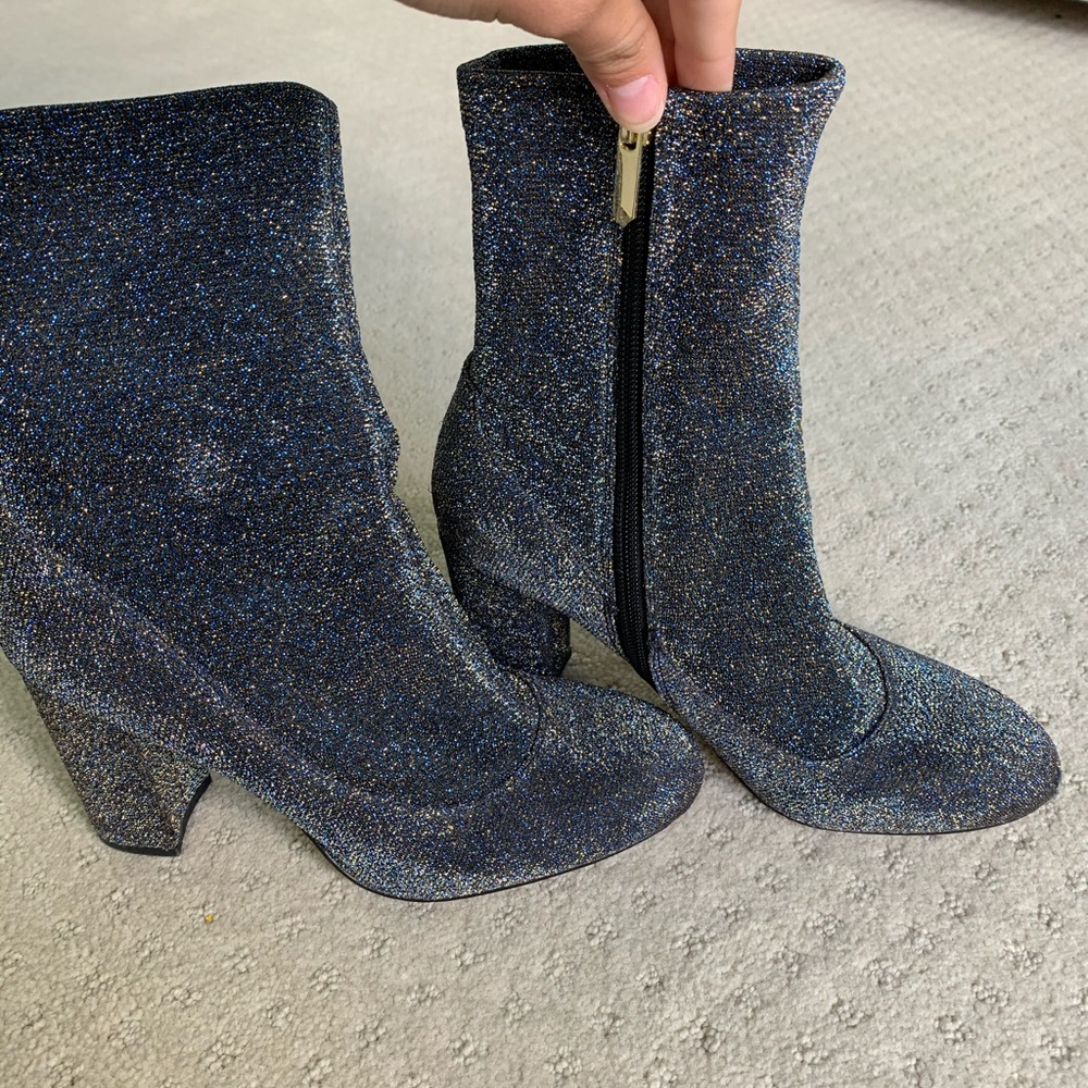 SPARKLE glitter blue ankle boots. Great condition